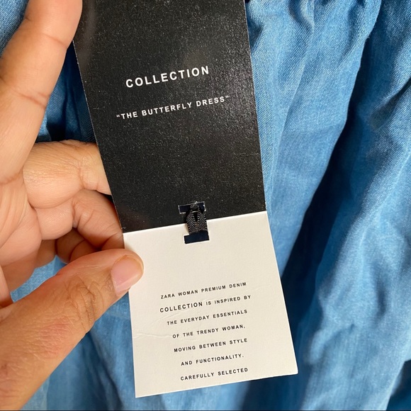 ZARA Woman Butterfly Off Shoulder Dress Size XS - Picture 5 of 8